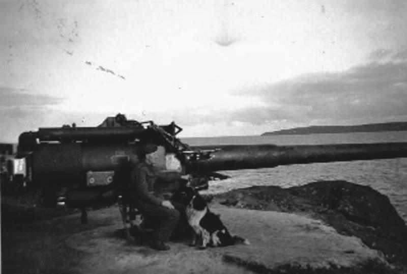 Engelsk soldat på vakt vid kanon på Skansen.